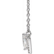 14K White Natural White Sapphire & .06 CTW Natural Diamond 16" Necklace
