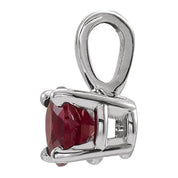 Sterling Silver 4 mm Imitation Ruby Pendant