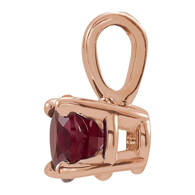 14K Rose 3 mm Lab-Grown Ruby Pendant