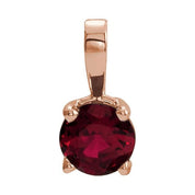 14K Rose 3 mm Lab-Grown Ruby Pendant