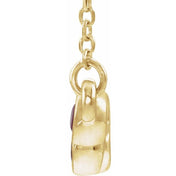 14K Yellow Natural Ruby Bezel-Set Bar 16-18" Necklace