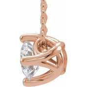 5 mm and 6 mm Round Lab-Grown and Natural Gemstone Adjustable Solitaire Necklace 16-18" Series 86993