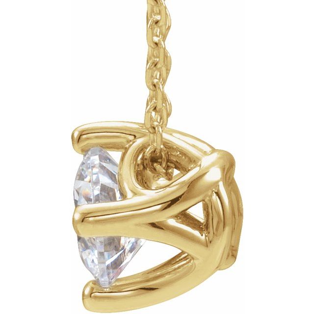 5 mm and 6 mm Round Lab-Grown and Natural Gemstone Adjustable Solitaire Necklace 16-18" Series 86993