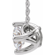 5 mm and 6 mm Round Lab-Grown and Natural Gemstone Adjustable Solitaire Necklace 16-18" Series 86993