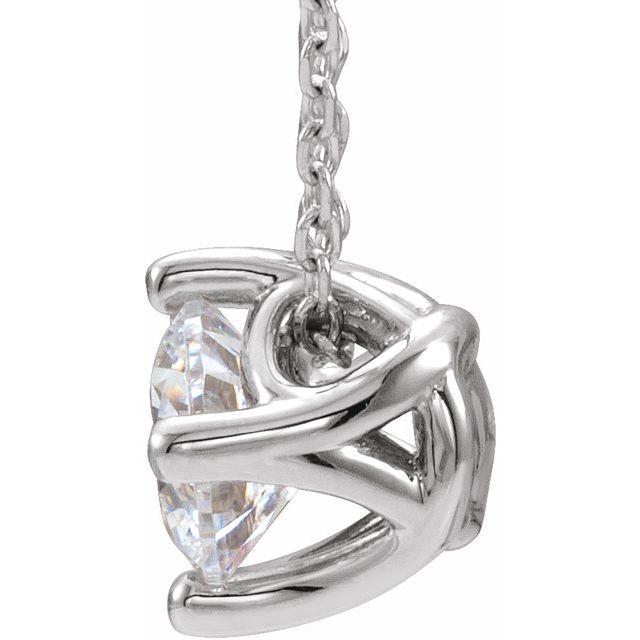 5 mm and 6 mm Round Lab-Grown and Natural Gemstone Adjustable Solitaire Necklace 16-18" Series 86993