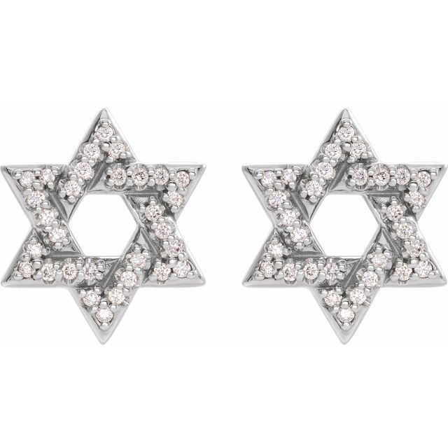 8 CTW Natural Diamond Star of David Earrings