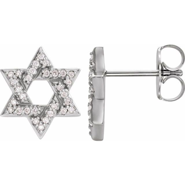 8 CTW Natural Diamond Star of David Earrings