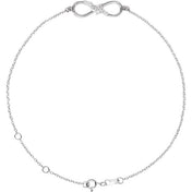 Platinum 1/8 CTW Natural Diamond Infinity 6 1/2-7 1/2" Bracelet
