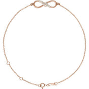 14K Rose 1/8 CTW Natural Diamond Infinity 6 1/2-7 1/2" Bracelet