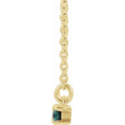 14K Yellow Lab-Grown Alexandrite & 1/6 CTW Natural Diamond Bar 16-18" Necklace