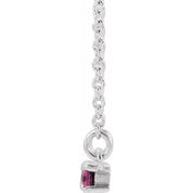 Sterling Silver Natural Pink Tourmaline & 1/6 CTW Natural Diamond Bar 16-18" Necklace