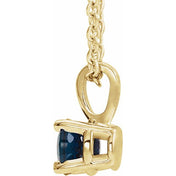 14K Yellow 6 mm Lab-Grown Blue Sapphire Pendant