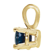 14K Yellow 4 mm Lab-Grown Blue Sapphire Pendant