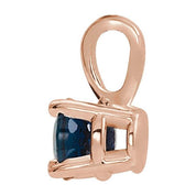 14K Rose 4 mm Lab-Grown Blue Sapphire Pendant