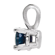 Sterling Silver 4 mm Imitation Blue Sapphire Pendant