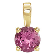 14K Yellow 5 mm Natural Pink Tourmaline Pendant