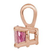 14K Rose 3 mm Natural Pink Tourmaline Pendant