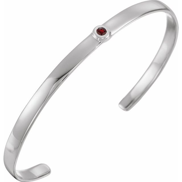 1/10 Carat Natural Gemstone Solitaire Cuff Bangle Bracelet