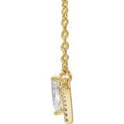 14K Yellow Natural White Sapphire & .06 CTW Natural Diamond 16" Necklace