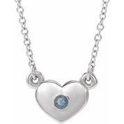 Sterling Silver Lab-Grown Alexandrite Heart 16" Necklace