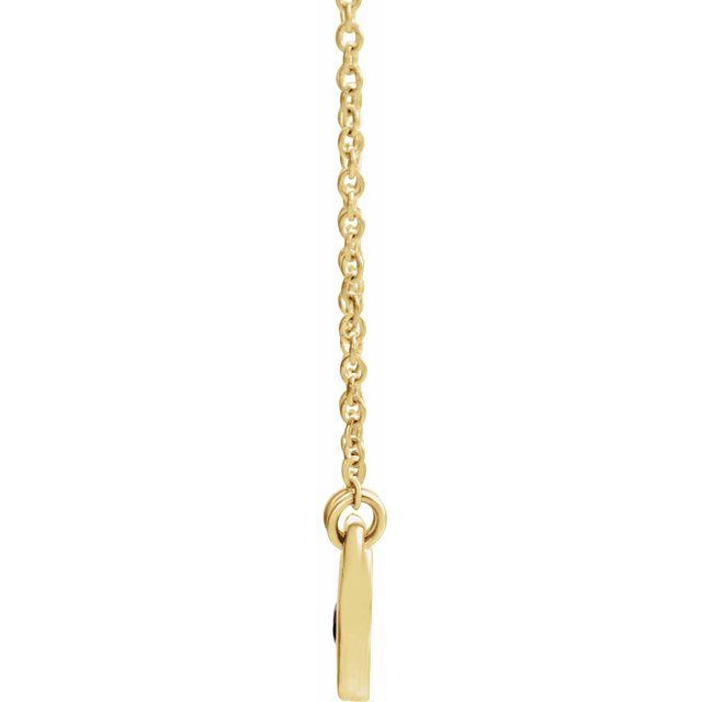 14K Yellow Natural Ruby Heart 16" Necklace