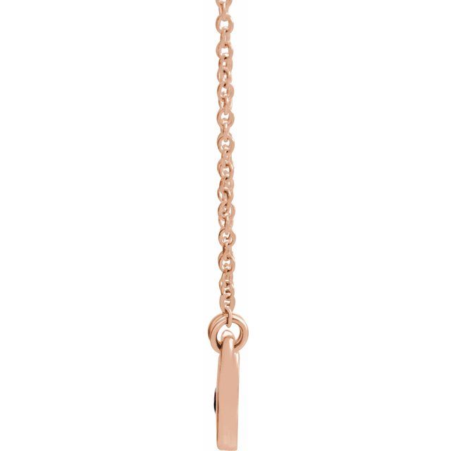 14K Rose Natural Ruby Heart 16" Necklace