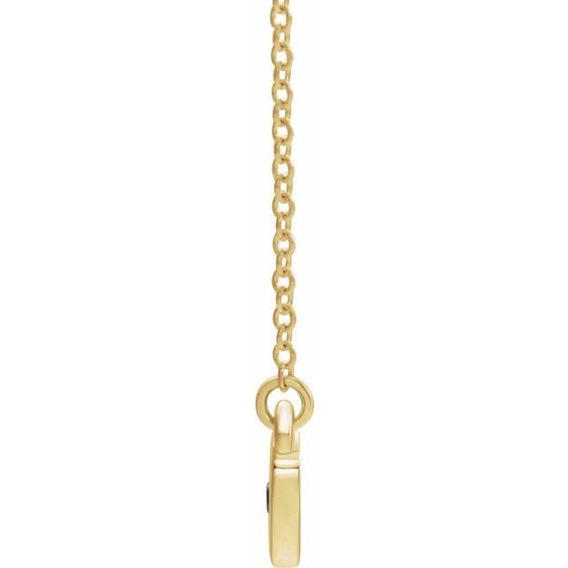 14K Yellow Lab-Grown Blue Sapphire Heart 16" Necklace