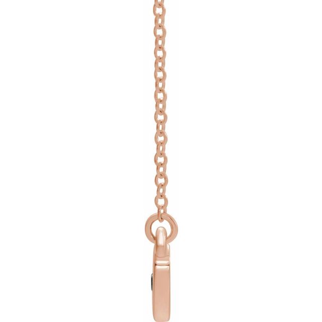 14K Rose Lab-Grown Blue Sapphire Heart 16" Necklace