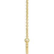 14K Yellow Lab-Grown Emerald Heart 16" Necklace