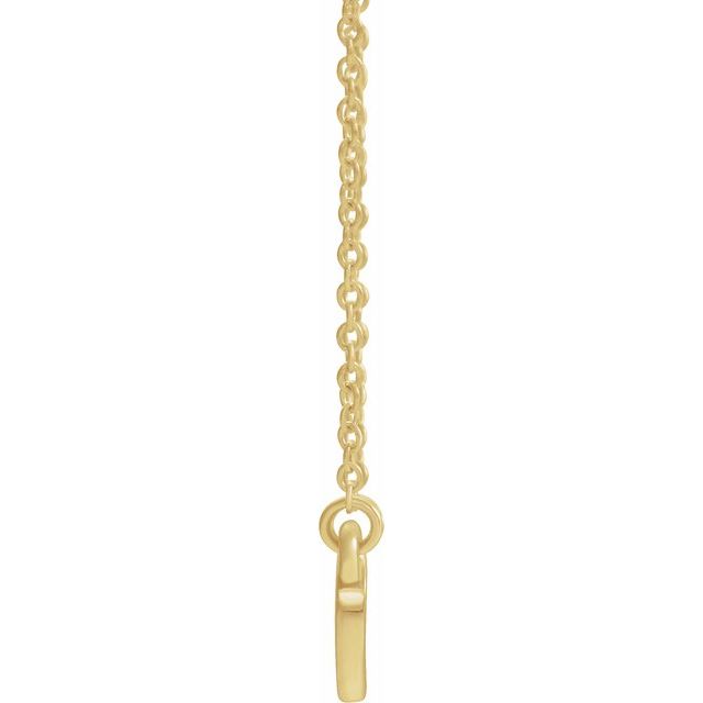 14K Yellow Lab-Grown Emerald Heart 16" Necklace