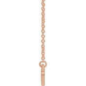 14K Rose Lab-Grown Emerald Heart 16" Necklace