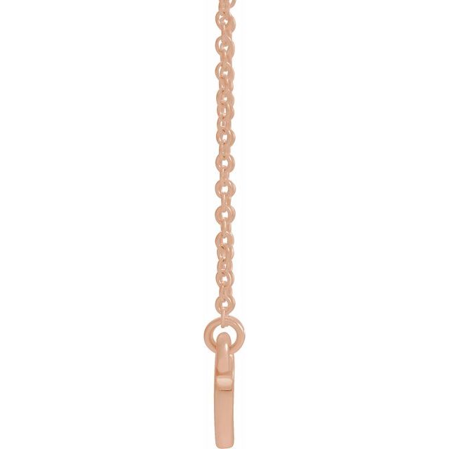 14K Rose Lab-Grown Emerald Heart 16" Necklace