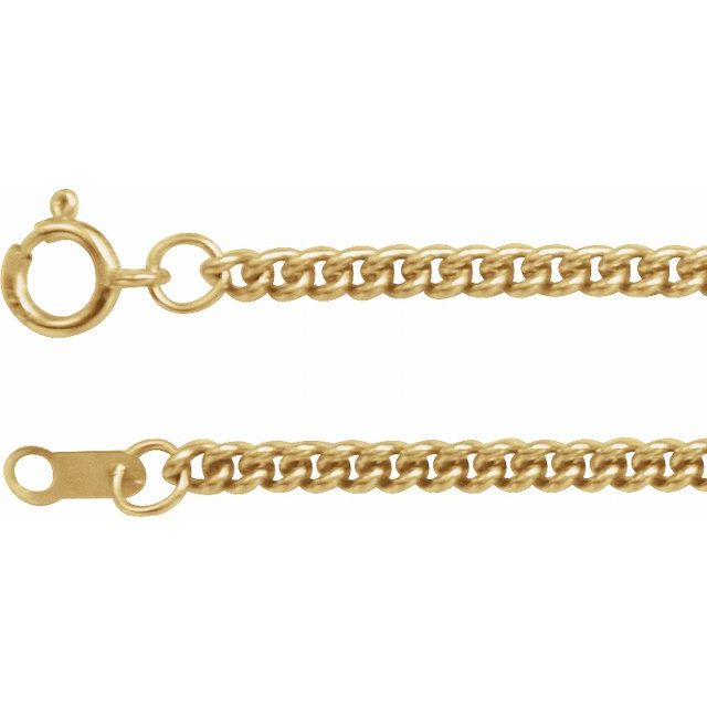 14K Yellow Gold 2.25 mm Curb Chain 18" - CH173:60005:P