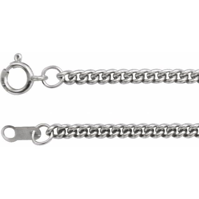 14K White Gold 2.25 mm Curb Chain 24" - CH173:60003:P