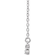 14K White Natural Ruby Infinity-Inspired Bar 18" Necklace
