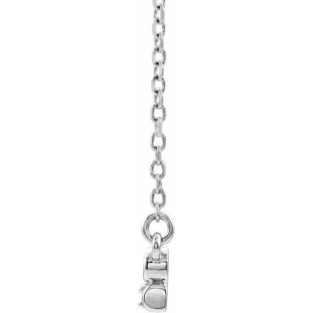 14K White Natural Ruby Infinity-Inspired Bar 18" Necklace