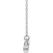 Sterling Silver Natural Ruby Bezel-Set Bar 16-18" Necklace