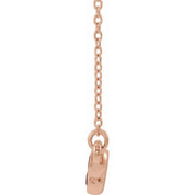 14K Rose Natural Ruby Bezel-Set Bar 16-18" Necklace