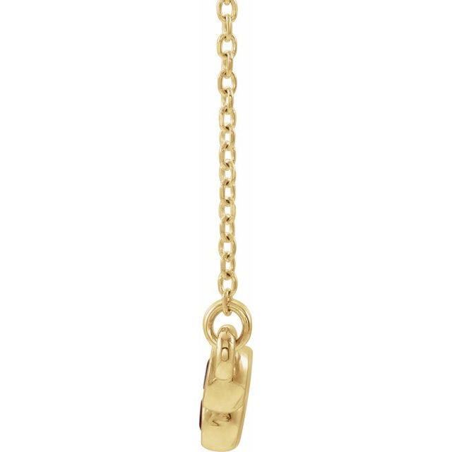 14K Yellow Lab-Grown Ruby Bezel-Set Bar 16-18" Necklace