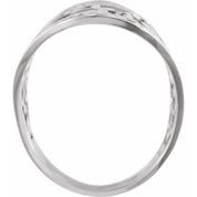 10K White .04 CTW Natural Diamond 3-Initials Script Monogram Ring