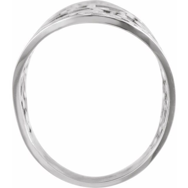 10K White .04 CTW Natural Diamond 3-Initials Script Monogram Ring