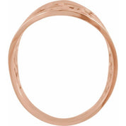 14K Rose Gold-Plated Sterling Silver .04 CTW Natural Diamond 3-Initials Script Monogram Ring