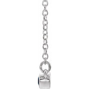 Sterling Silver Natural Pink Tourmaline Bezel-Set Bar 18" Necklace