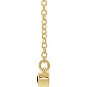 14K Yellow Natural Pink Tourmaline Bezel-Set Bar 16" Necklace
