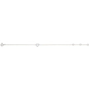 14K White .06 CTW Natural Diamond Heart 6-7" Bracelet