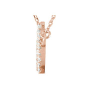 14K Rose 1/5 CTW Natural Diamond Crown 16" Necklace