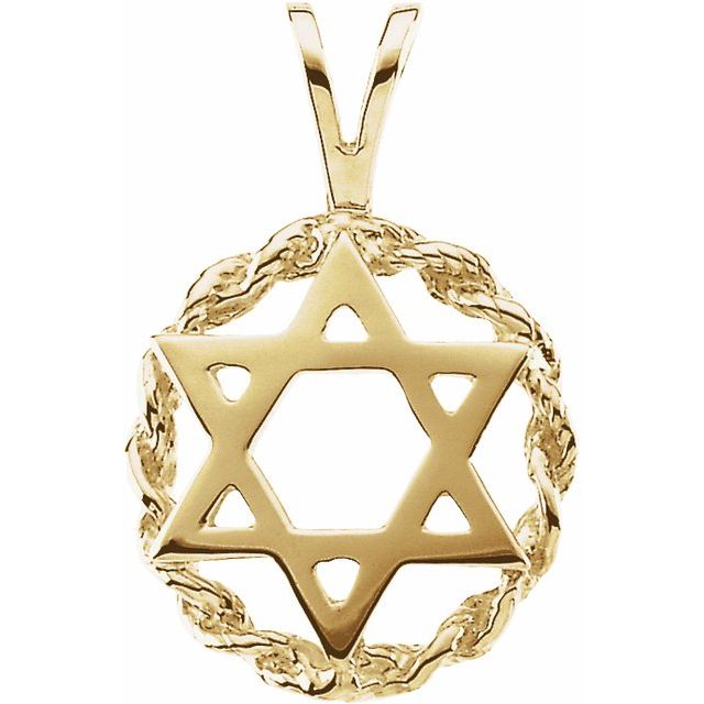 10K Yellow Star Of David Pendant