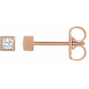 14K Rose 3/8 CTW Lab-Grown Diamond Bezel Earrings