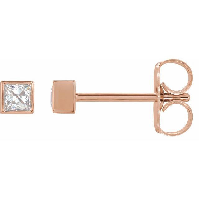 14K Rose 3/8 CTW Lab-Grown Diamond Bezel Earrings