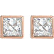 14K Rose 1/2 CTW Lab-Grown Diamond Bezel-Set Earrings